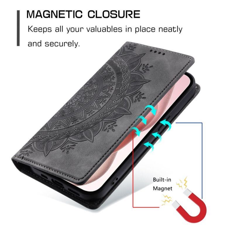 Folio Deksel iPhone 16 Pro Max Mandala Semsket Skinneffekt