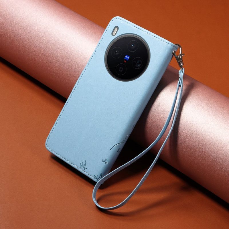 Folio Deksel Til Vivo X300 Rfid-beskyttelse Med Hundegravering