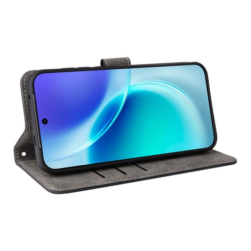 Folio Deksel Vivo X300 Strap-on Semsket Skinneffekt