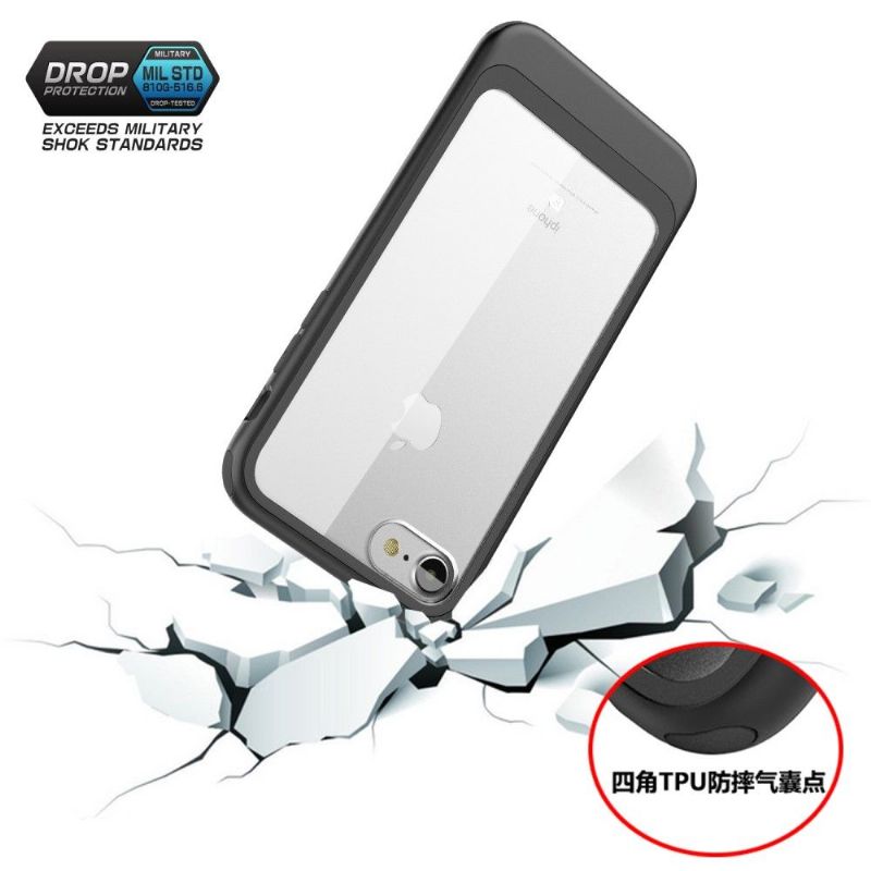 Deksel Til iPhone 7 / 8 / SE (2020) Transparent Contour Metal Effect