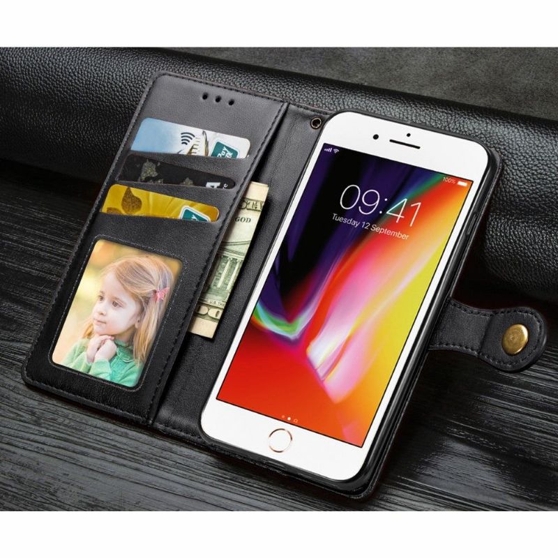 Lærdeksel Til iPhone 7 / 8 / SE (2020) Kunstskinn Med Støttefunksjon