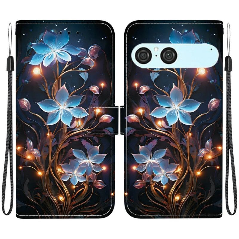 Folio Deksel Sony Xperia 10 Vii Blått Blomstermønster