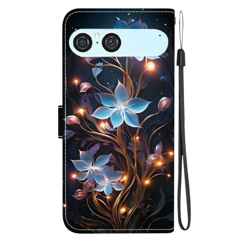 Folio Deksel Sony Xperia 10 Vii Blått Blomstermønster