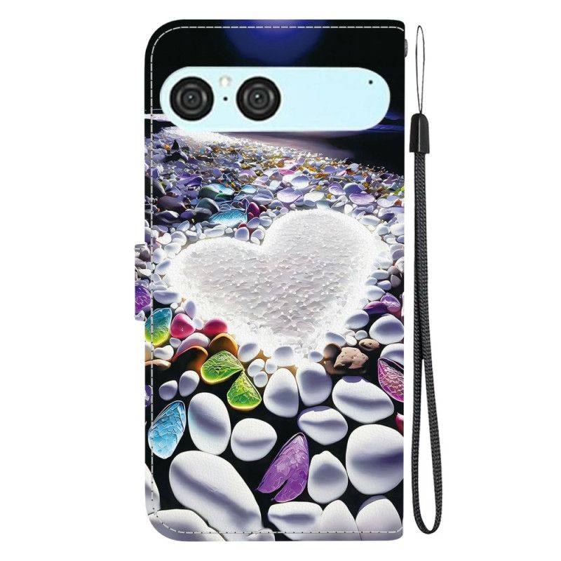 Folio Deksel Sony Xperia 10 Vii Hvitt Hjerte Beskyttelse Deksel