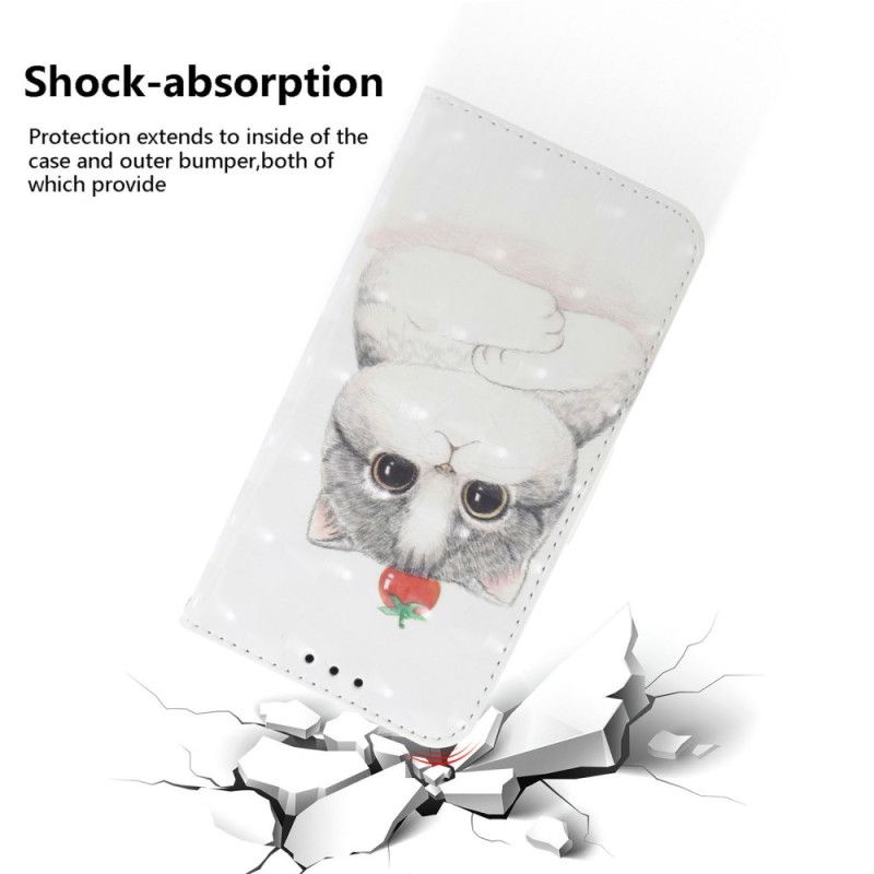 Folio Deksel Sony Xperia 10 Vii Katt- Og Jordbærsnor Beskyttelse Deksel