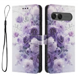 Folio Deksel Sony Xperia 10 Vii Lilla Roser