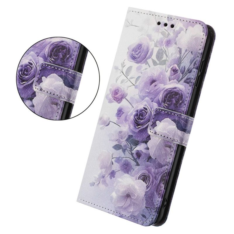 Folio Deksel Sony Xperia 10 Vii Lilla Roser