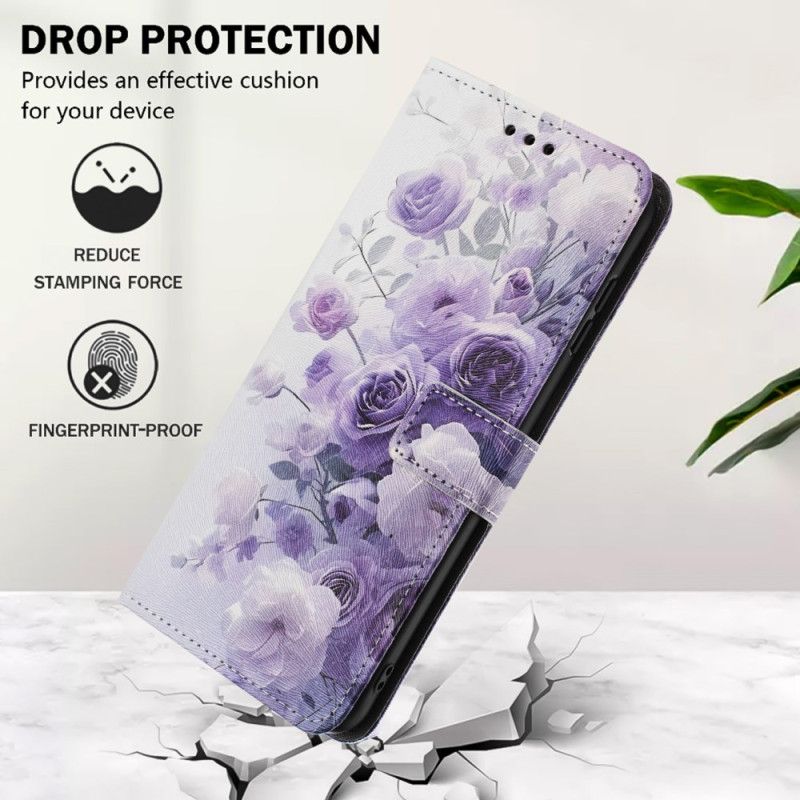 Folio Deksel Sony Xperia 10 Vii Lilla Roser