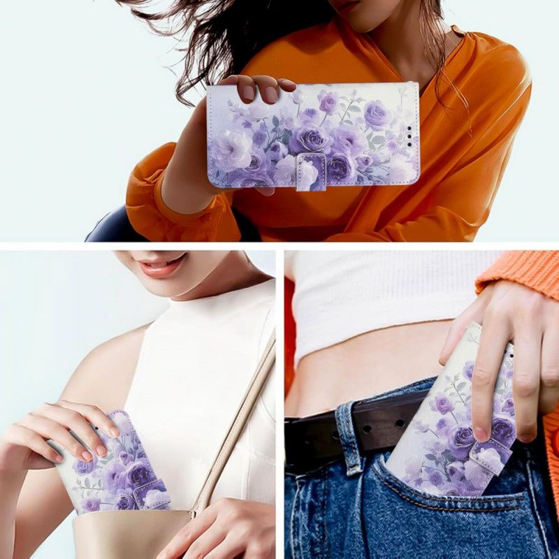 Folio Deksel Sony Xperia 10 Vii Lilla Roser