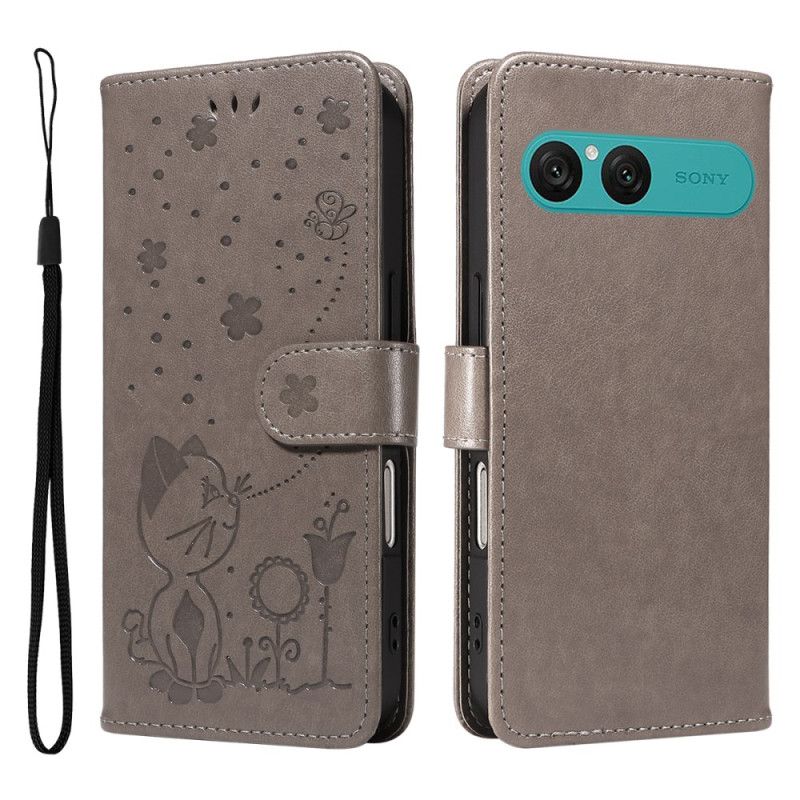 Folio Deksel Til Sony Xperia 10 Vii Katt Og Bie