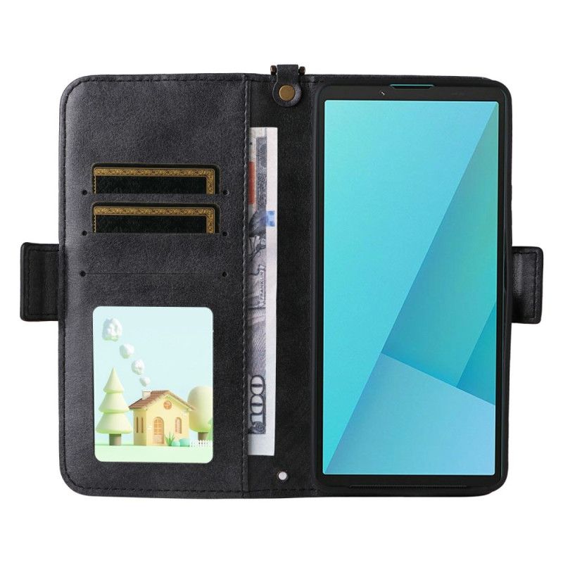 Lærdeksel Folio Deksel Sony Xperia 10 Vii Lommebok Med Skulderstropp