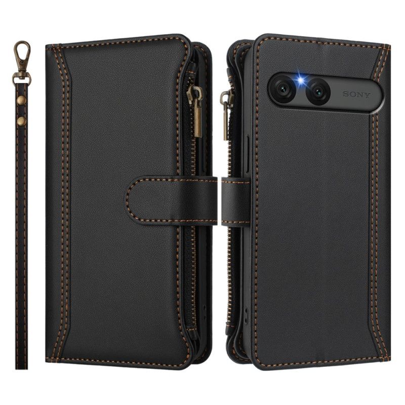 Lærdeksel Folio Deksel Sony Xperia 10 Vii Mobildeksel 9 Kortspor Lommebok