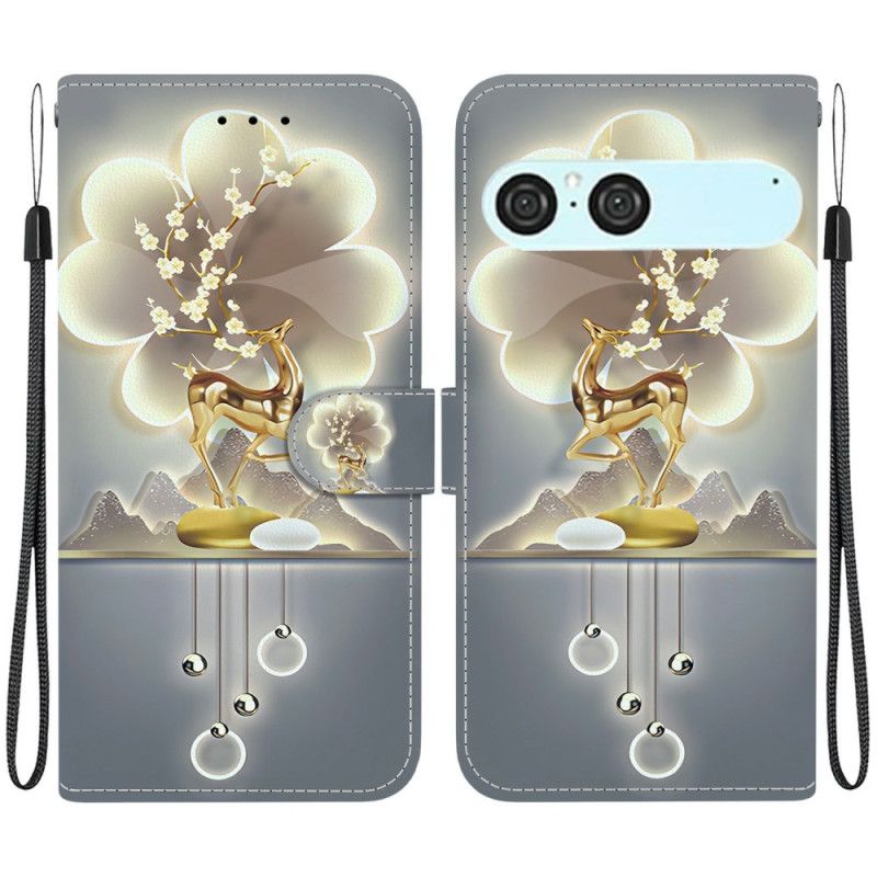 Lærdeksel Folio Deksel Sony Xperia 10 Vii Mobildeksel Hjort