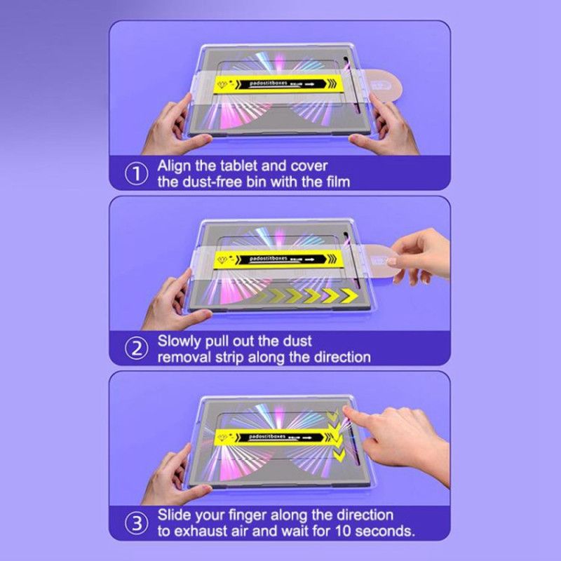 Skjermbeskytter I Herdet Glass For Samsung Galaxy Tab S10 Lite / S10 Fe / S9 / S9 Fe / S8 / S7 Hd Med Støvfjerningsverktøy
