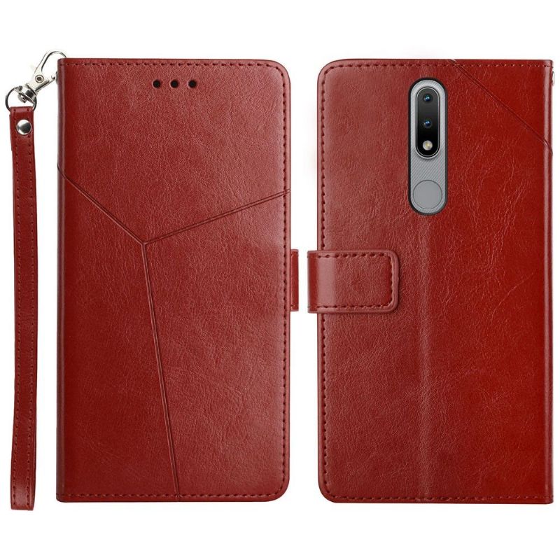 Lærdeksel Til Nokia 2.4 Y Lines Leather Effect