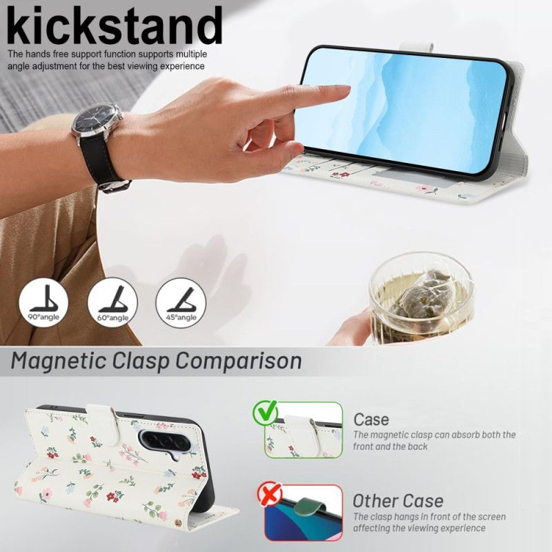 Folio Deksel Samsung Galaxy A17 4g / 5g Blomsterlommebok