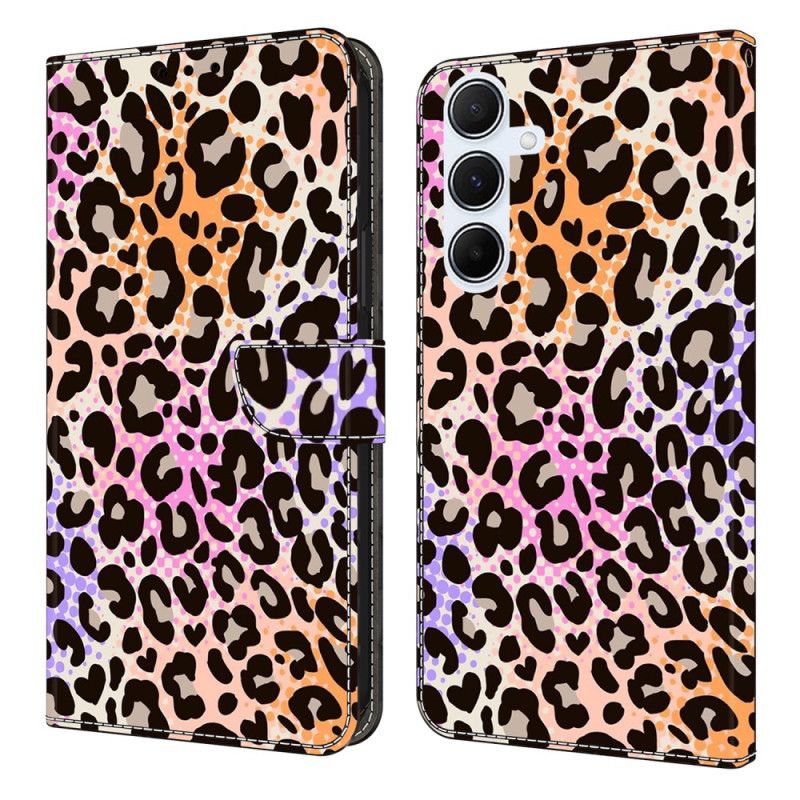 Folio Deksel Samsung Galaxy A17 4g / 5g Fargerikt Leopardmønster
