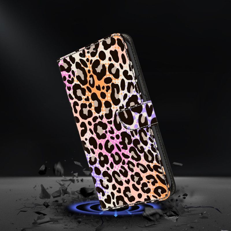 Folio Deksel Samsung Galaxy A17 4g / 5g Fargerikt Leopardmønster