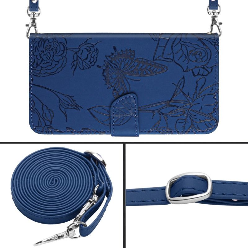 Folio Deksel Samsung Galaxy A17 4g / 5g Skulderveske Med Sommerfugltrykk