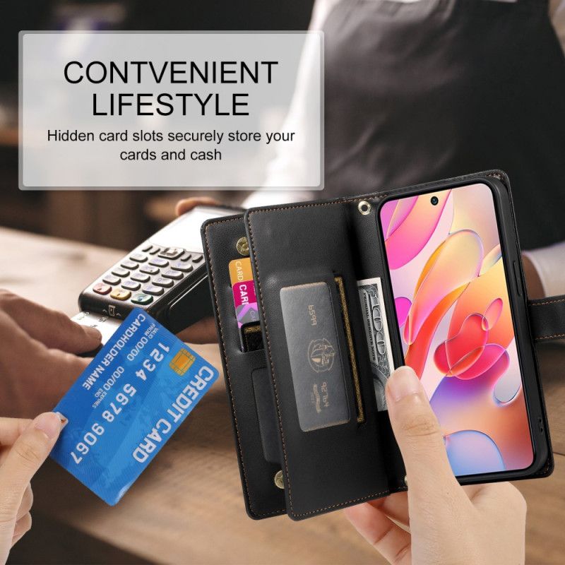 Folio Deksel Til Samsung Galaxy A17 4g / 5g Lommebok Med Glidelåslomme Og Stropper