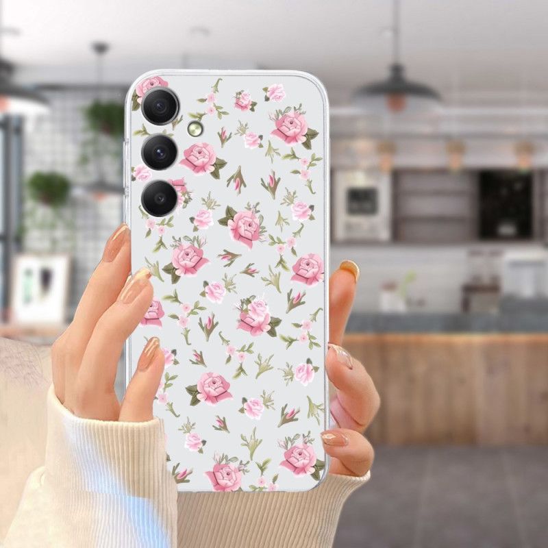 Hülle Samsung Galaxy A17 4g / 5g Rosa Blumenmuster