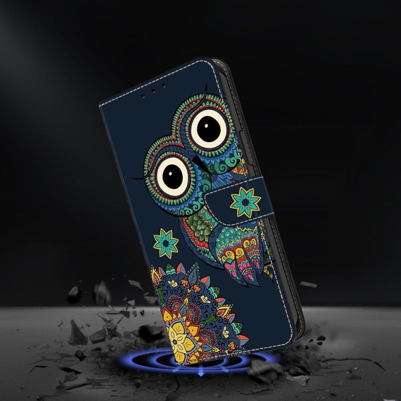 Lærdeksel Folio Deksel Samsung Galaxy A17 4g / 5g Mobildeksel Mandala-ugle