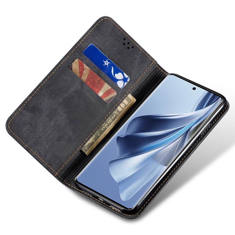 Folio Deksel Realme Note 60 Denimstoff Beskyttelse Deksel