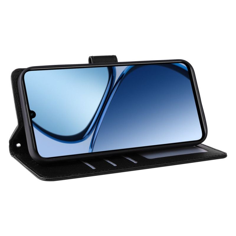 Lærdeksel Folio Deksel Realme Note 60 Ensfarget Imitasjonsskinn