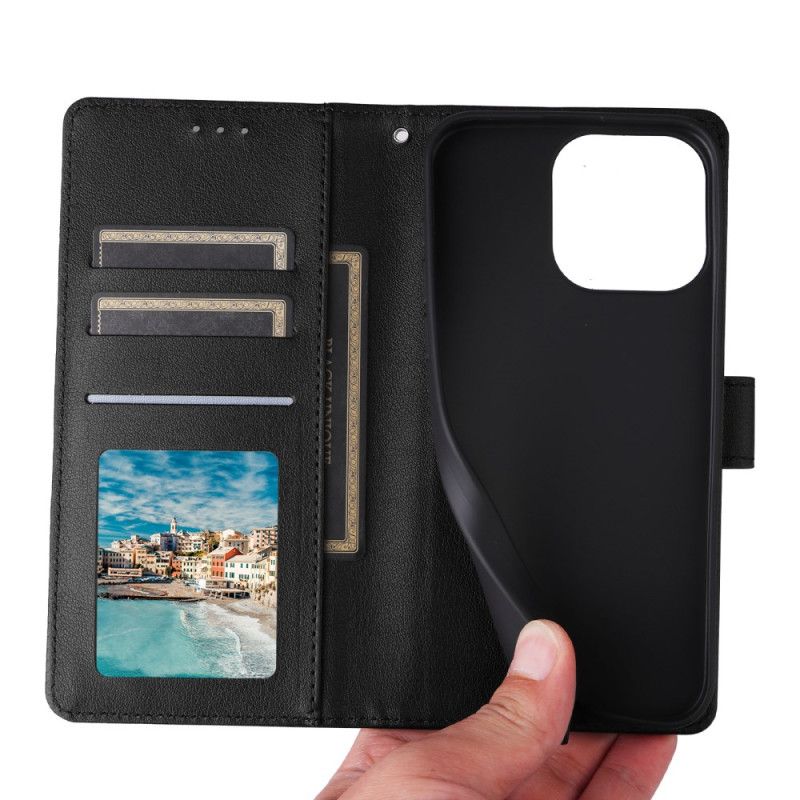 Lærdeksel Folio Deksel Realme Note 60 Ensfarget Imitasjonsskinn