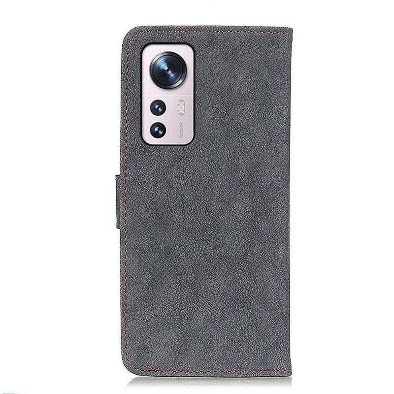 Folio Deksel Til Xiaomi 12 Anti-fall Khazneh Retro Skinneffekt