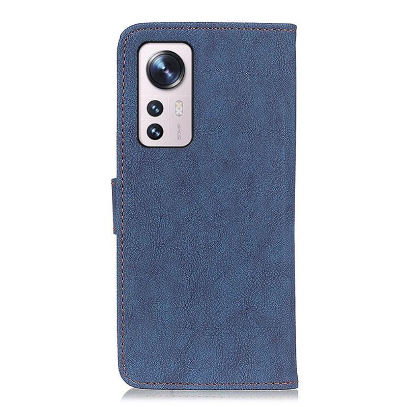 Folio Deksel Til Xiaomi 12 Anti-fall Khazneh Retro Skinneffekt
