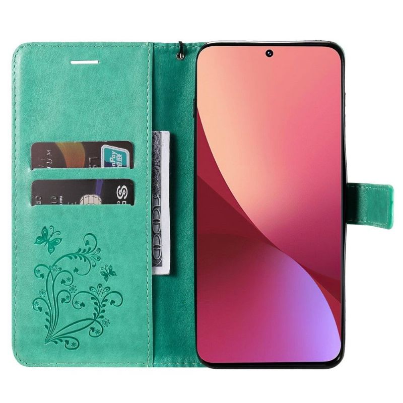 Folio Deksel Til Xiaomi 12 Støttefunksjon Sommerfugler