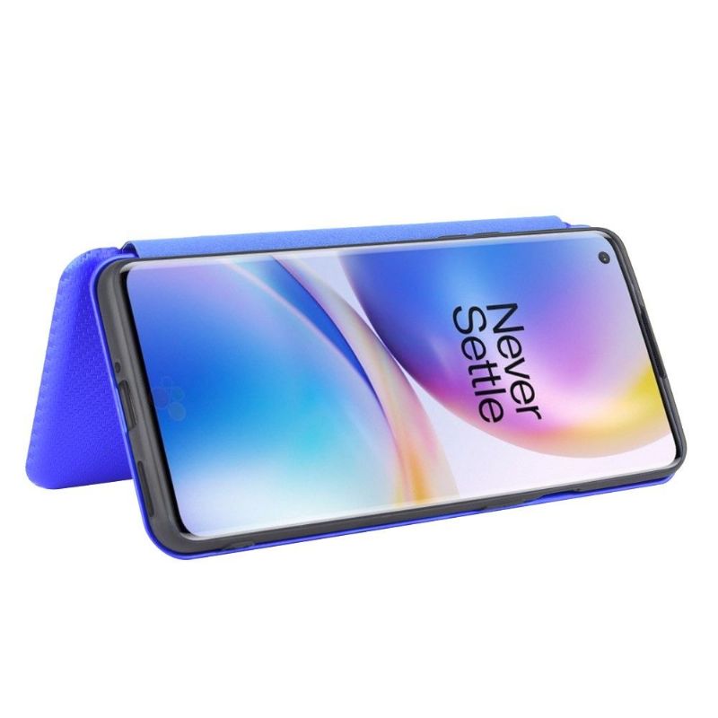 Lærdeksel Til OnePlus 8 Pro Originalitet Karbonfibereffekt - Blå