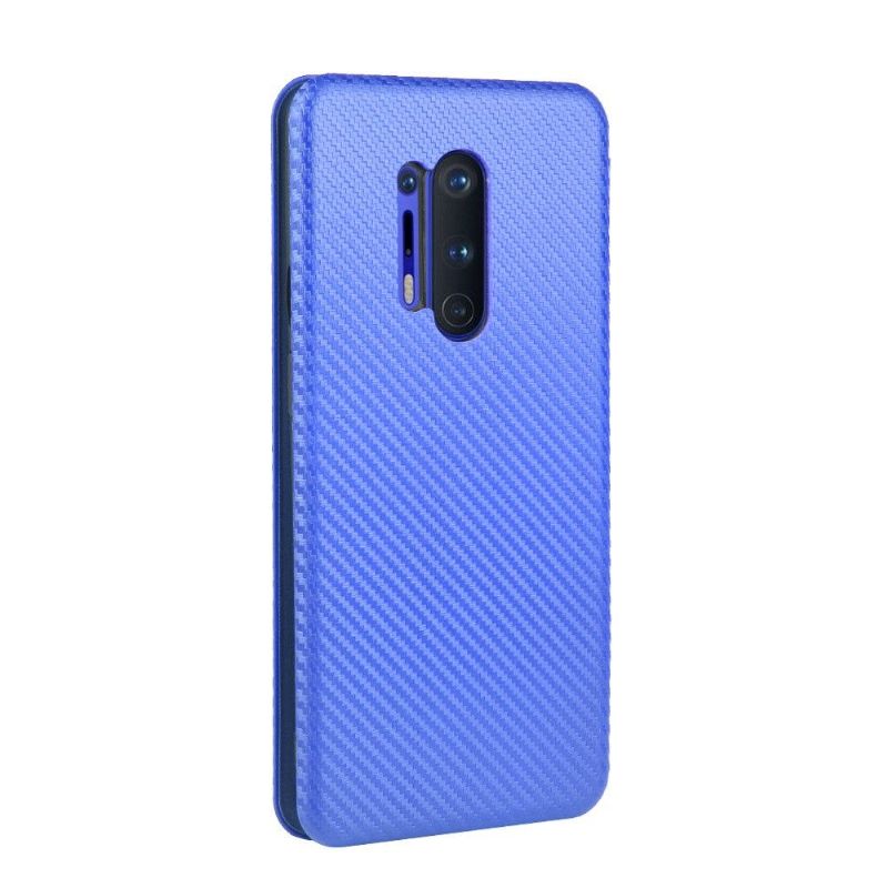 Lærdeksel Til OnePlus 8 Pro Originalitet Karbonfibereffekt - Blå