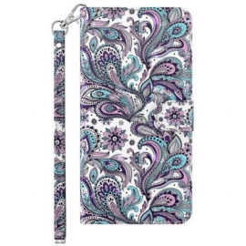 Folio Deksel Til Samsung Galaxy S23 Plus 5G Med Kjede Strappy Paisley-mønster