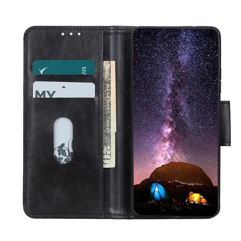 Folio Deksel Til Motorola Edge 20 Pro Lærdeksel Foliostativ I Kunstskinn