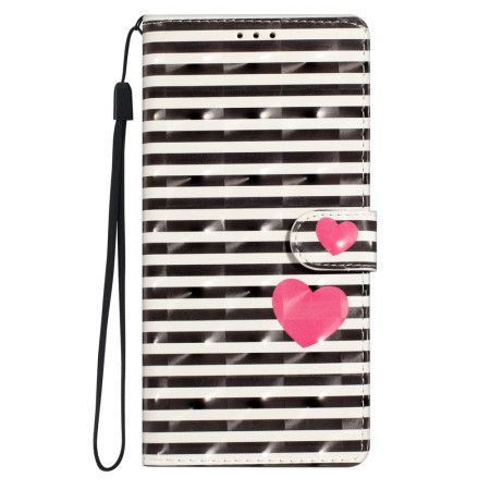 Folio Deksel Xiaomi 15 3d-striper Og Hjerter