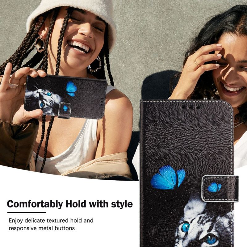 Folio Deksel Xiaomi 15 Sommerfugl Og Katt Beskyttelse Deksel