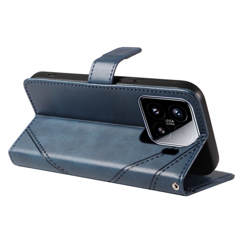 Folio Deksel Xiaomi 15 Tofargede Linjer Og Striper Beskyttelse Deksel