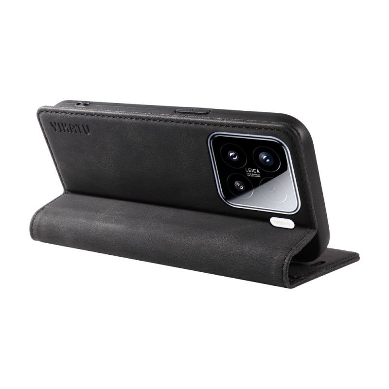 Folio Deksel Xiaomi 15 Yikatu Semsket Skinn-effekt Beskyttelse Deksel