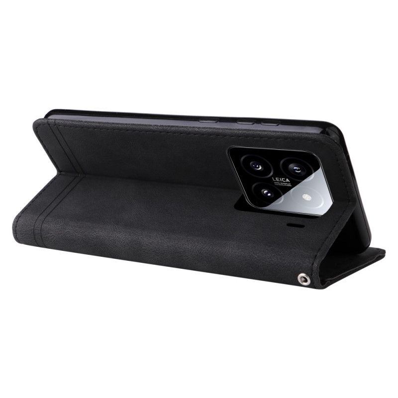 Lærdeksel Folio Deksel Xiaomi 15 Dekorativ Nagle Og Rem