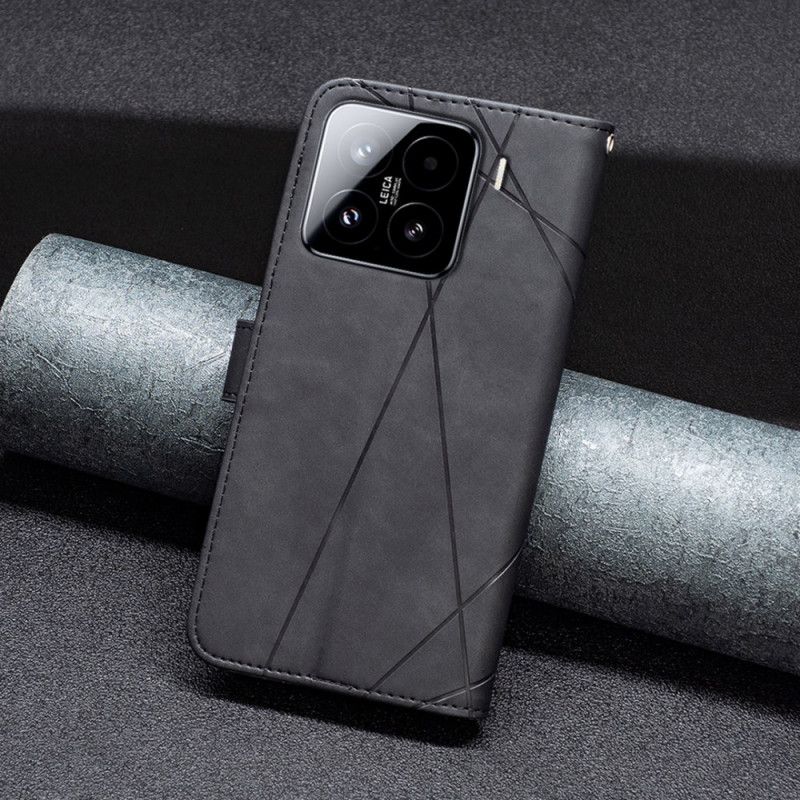 Lærdeksel Folio Deksel Xiaomi 15 Mobildeksel Binfencolor-geometri