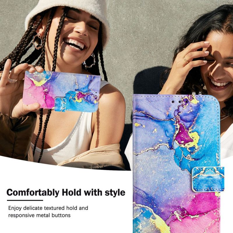 Lærdeksel Folio Deksel Xiaomi 15 Mobildeksel Flerfarget Marmor