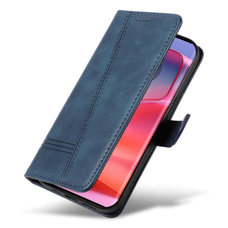 Lærdeksel Folio Deksel Motorola Edge 50 Pro Mobildeksel Linjer