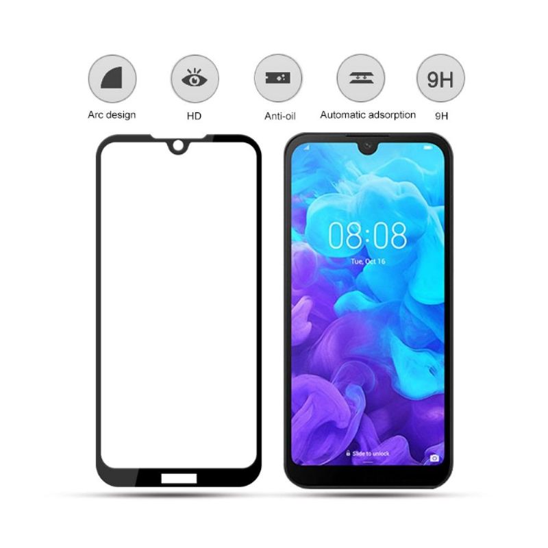 Huawei Y5 2019 - Skjermbeskytter I Herdet Glass I Full Størrelse - Svart