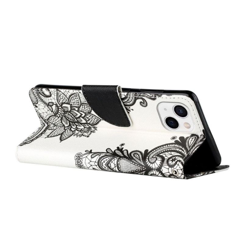 Folio Deksel Til iPhone 13 Mini Blondeblomster