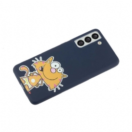 Deksel Til Samsung Galaxy S22 5G Med Kjede Cartoon Cat