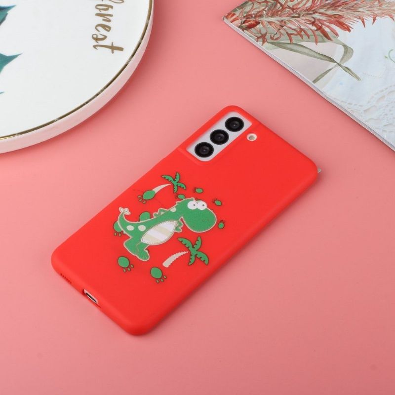 Deksel Til Samsung Galaxy S22 5G Originalitet Med Kjede Dinosaurillustrasjon