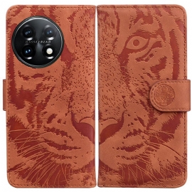 Folio Deksel Til OnePlus 11 5G Tiger Fotavtrykk