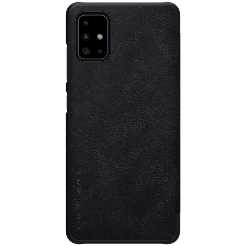 Folio Deksel Til Samsung Galaxy A71 Anti-fall Nillkin Faux Leather Cover - Svart
